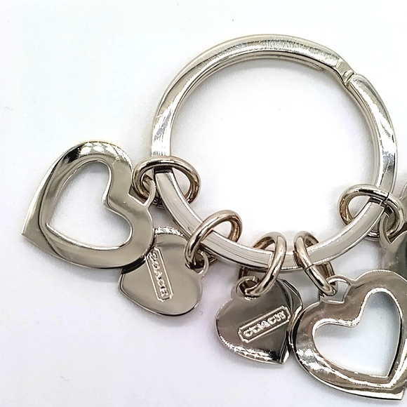 COACH Heart Hearts keychain Pink Blue hearts Purse Charm Keychain - Picture 7 of 9